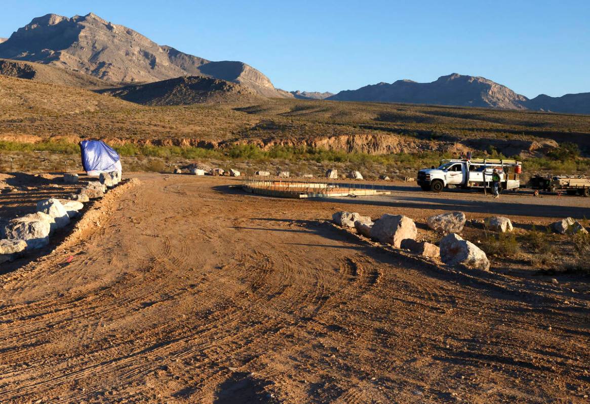 Construction is in progress on Wednesday Oct. 1, 2025, on a new location for the Red Rock Canyo ...
