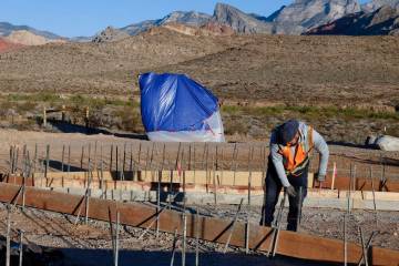 Construction is in progress on Wednesday Oct. 1, 2025, on a new location for the Red Rock Canyo ...