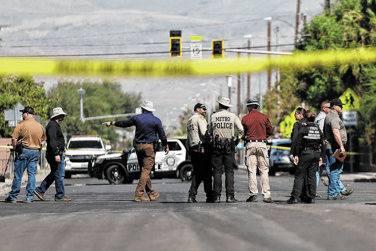 Las Vegas Police investigate an incident involving a 12-year-old boy being hit by a suspected D ...