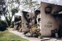 Destroyed homes in Kibbutz Be'eri after the Hamas attacks of Oct. 7, 2023. (Micha Brickman ...