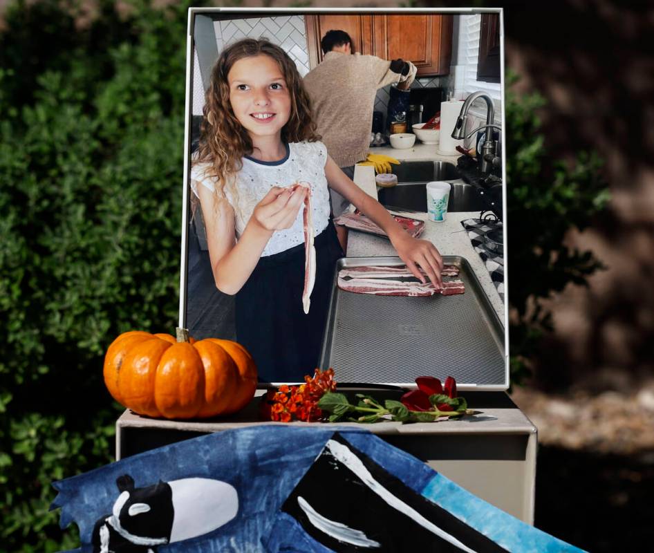 A memorial to Haylee Ryan, 12, who was hit by a bus while riding a bicycle near West Tropical P ...