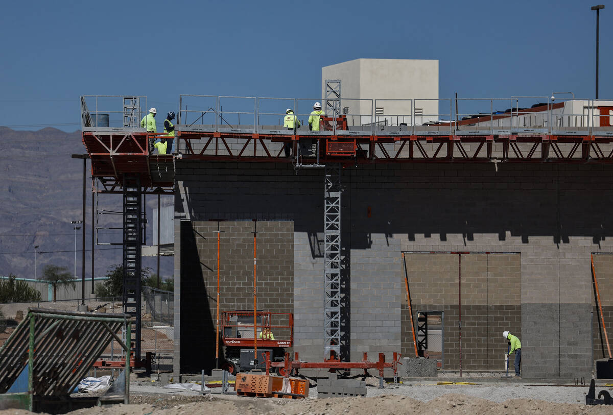 Construction continues at the site of the former Texas Station casino Monday, Oct. 6, 2025 in N ...