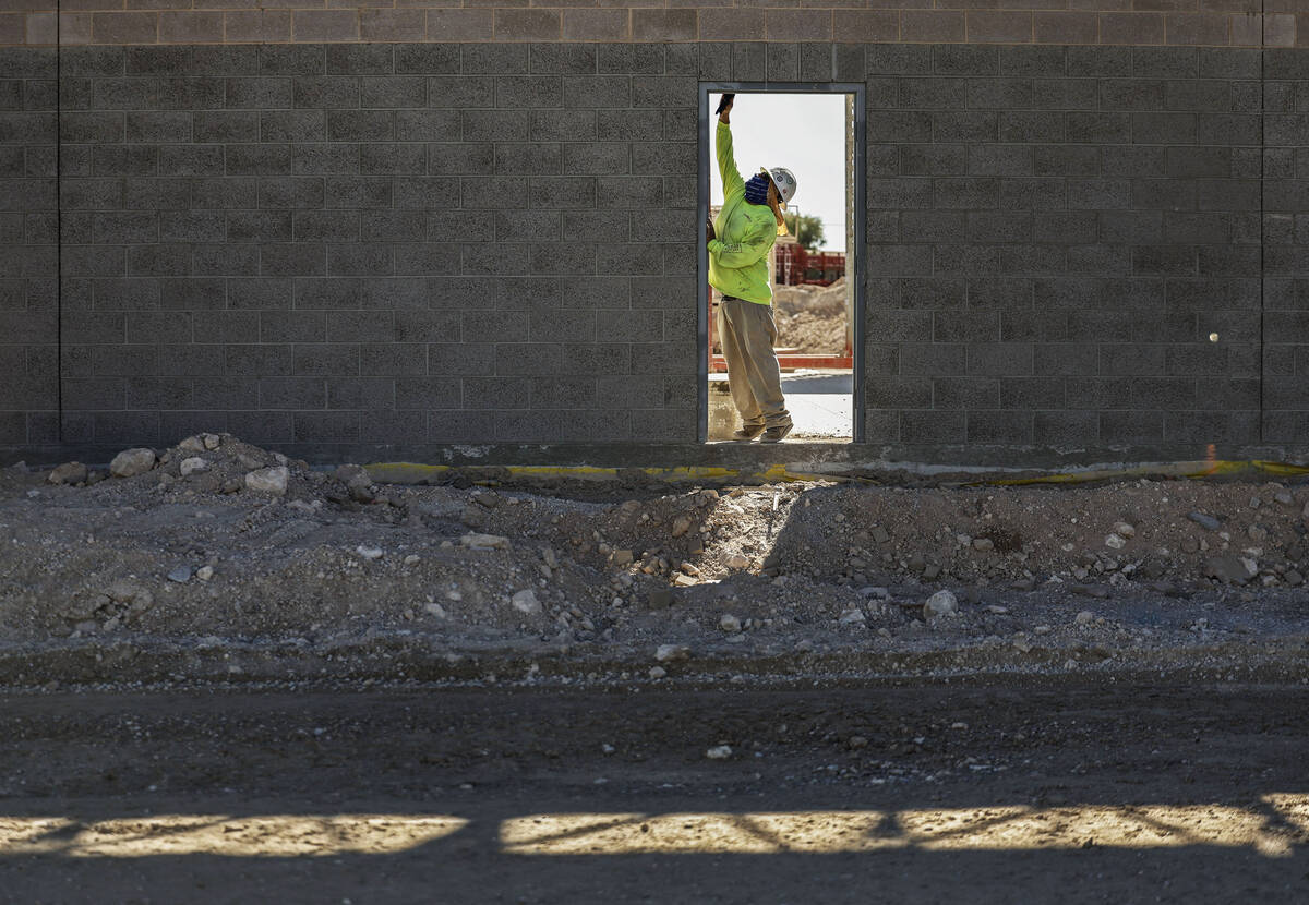 Construction continues at the site of the former Texas Station casino Monday, Oct. 6, 2025 in N ...