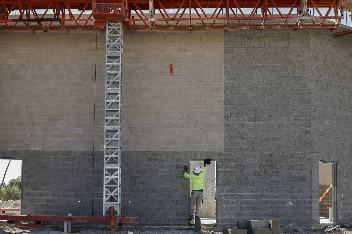 Construction continues at the site of the former Texas Station casino Monday, Oct. 6, 2025 in N ...