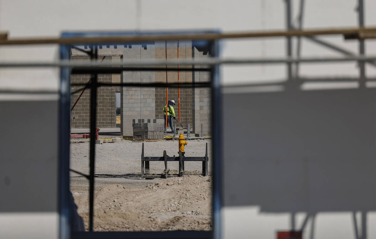 Construction continues at the site of the former Texas Station casino Monday, Oct. 6, 2025 in N ...