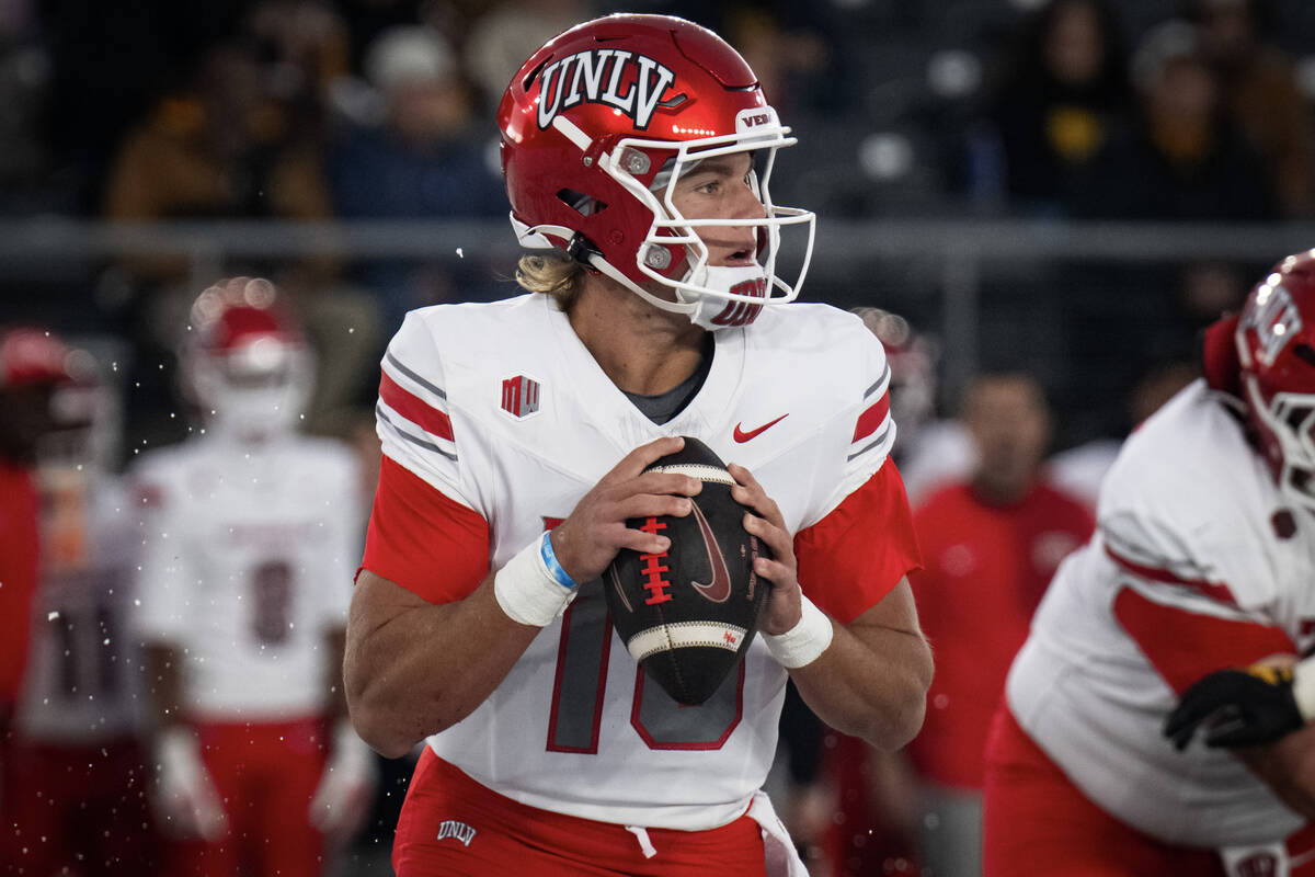UNLV quarterback Anthony Colandrea looks to throw the ball during their game against University ...
