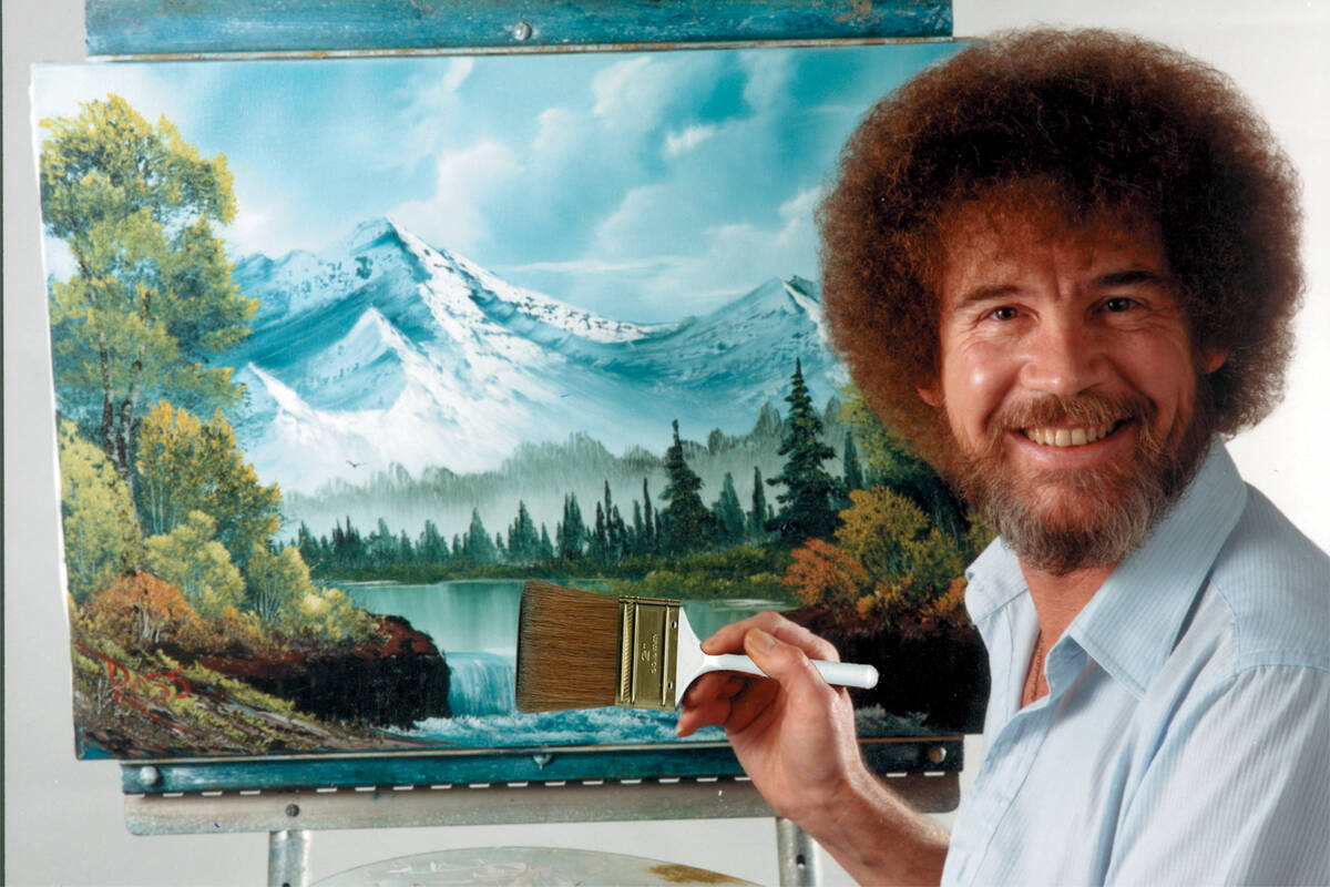 This image shows artist Bob Ross, host of the series “The Joy of Painting.” (Bob Ross Inc. ...