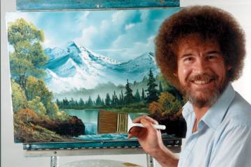 This image shows artist Bob Ross, host of the series “The Joy of Painting.” (Bob Ross Inc. ...