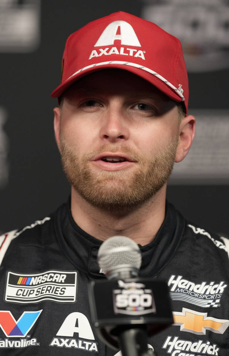 William Byron during the NASCAR Daytona 500 auto racing media day Wednesday, Feb. 12, 2025, at ...