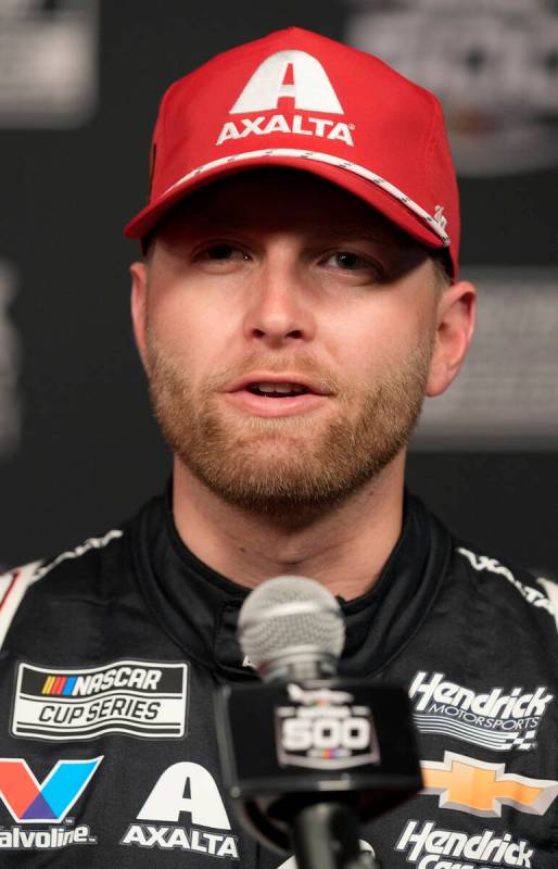 William Byron during the NASCAR Daytona 500 auto racing media day Wednesday, Feb. 12, 2025, at ...