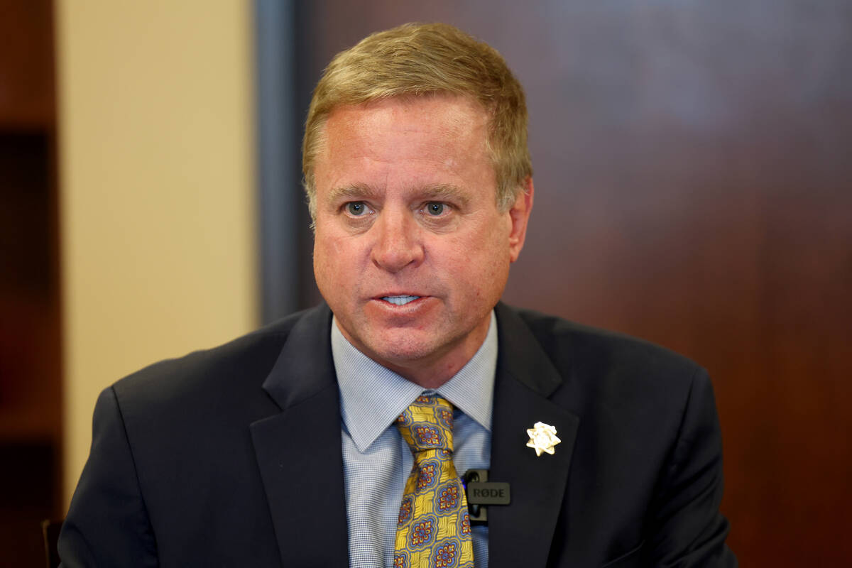 Clark County Sheriff Kevin McMahill talks to the Review-Journal at Metropolitan Police Departme ...