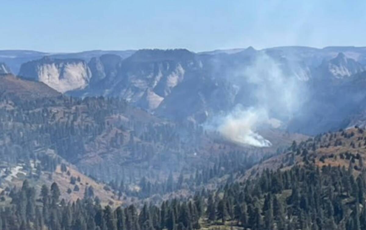 Smoke from a fire is seen in Zion National Park's West Rim on Oct. 8, 2025. (NPS /Will See)