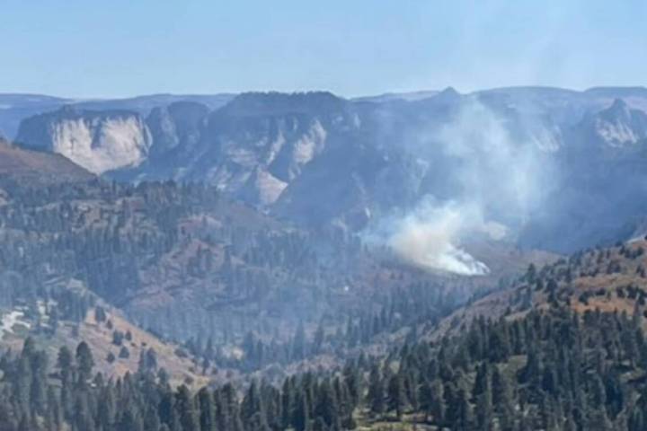 Smoke from a fire is seen in Zion National Park's West Rim on Oct. 8, 2025. (NPS /Will See)
