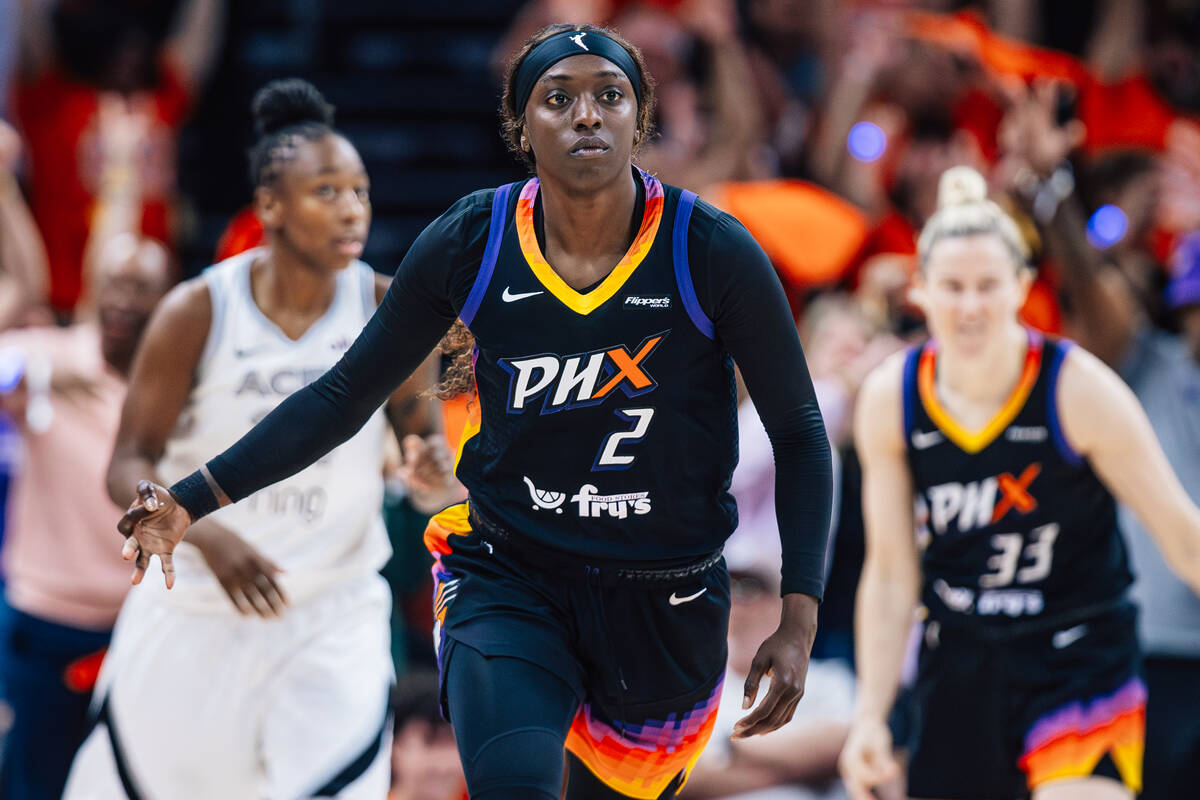 Phoenix Mercury guard Kahleah Copper (2) runs down the court after making a shot during game th ...