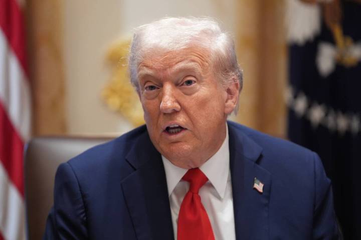 President Donald Trump speaks during a cabinet meeting at the White House, Thursday, Oct. 9, 20 ...