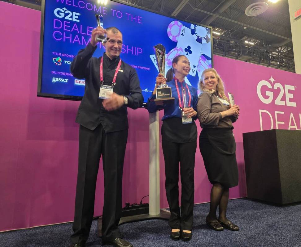 From left to right, Marko Vekovic of Encore, Elleonor Hoffman of Graton Resort & Casino, and Ma ...