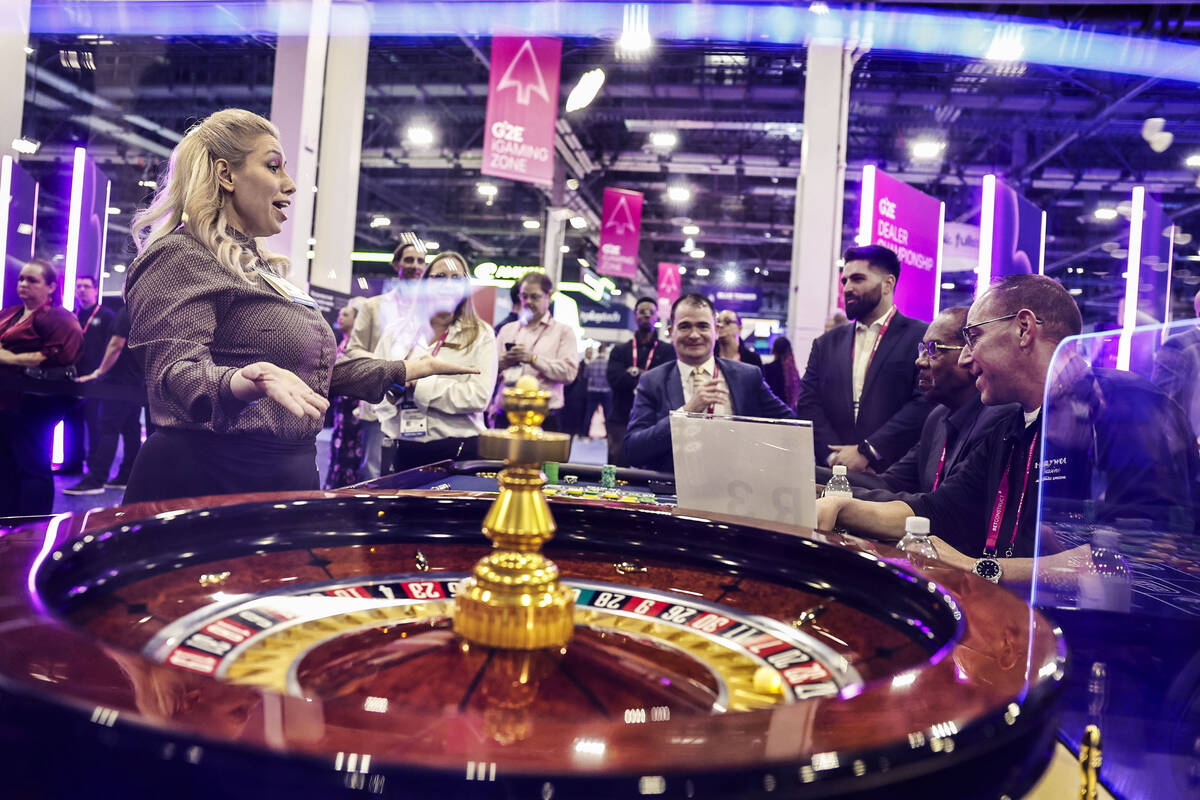 Madalina Ristea, table games dealer with The Cosmopolitan of Las Vegas, competes in the G2E Dea ...