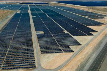 The Mega Solar Array property owned by Invenergy is seen on Jan. 9, 2023, outside of Las Vegas. ...