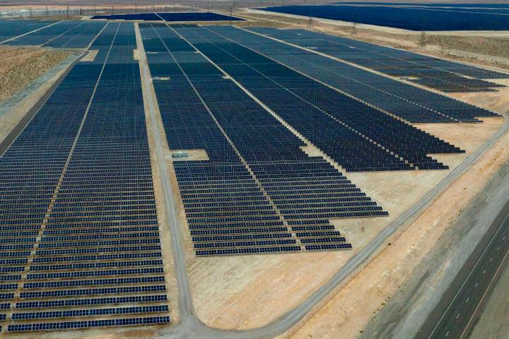 The Mega Solar Array property owned by Invenergy is seen on Jan. 9, 2023, outside of Las Vegas. ...