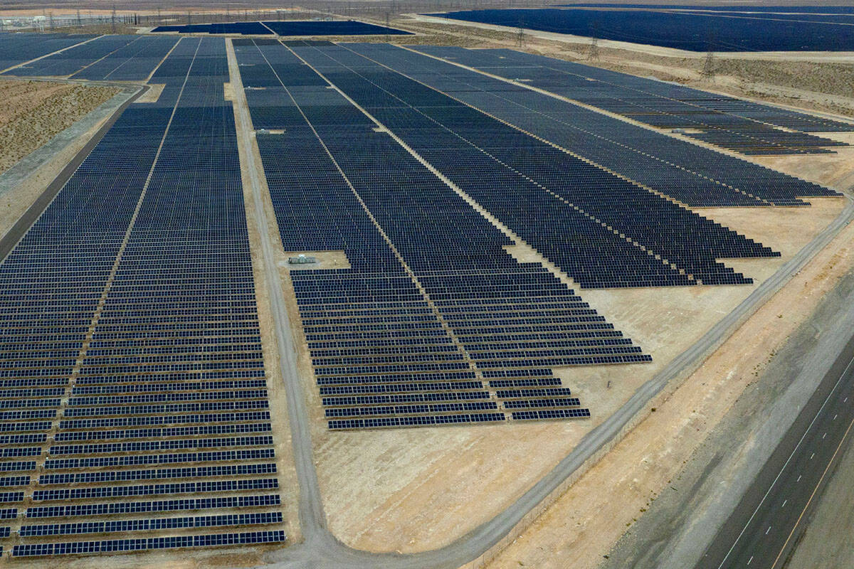 The Mega Solar Array property owned by Invenergy is seen on Jan. 9, 2023, outside of Las Vegas. ...