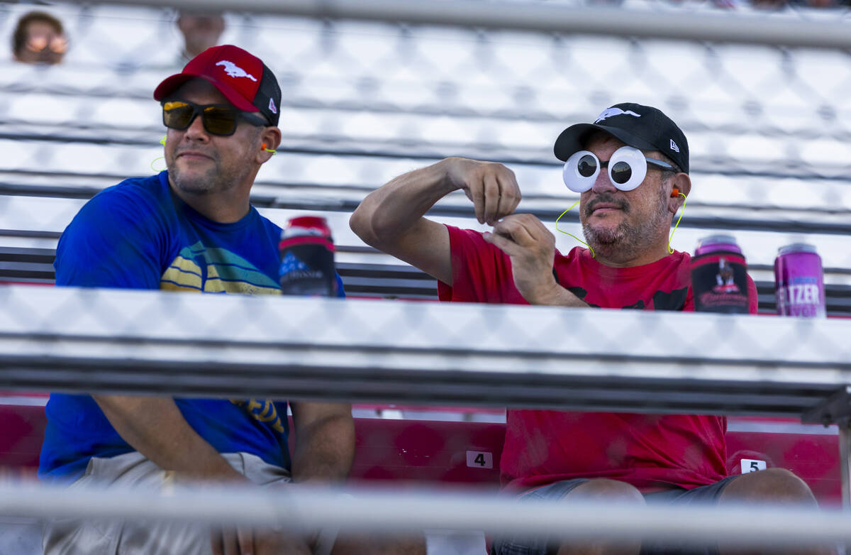 Fans have fun in the stands during the Focused Health 302 NXS Playoff Race at Las Vegas Motor S ...