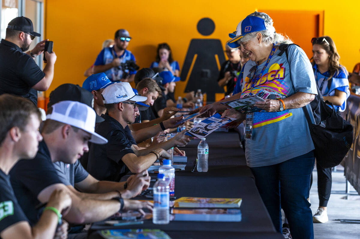 People enjoy interacting with the drivers signing autographs during the Focused Health 302 NXS ...