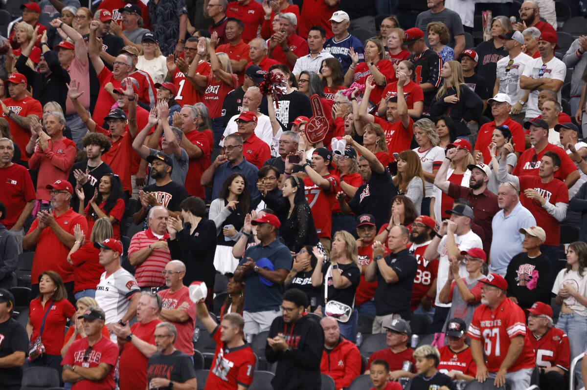 UNLV fans cheer for their team during the second half of an NCAA football game against Air Forc ...