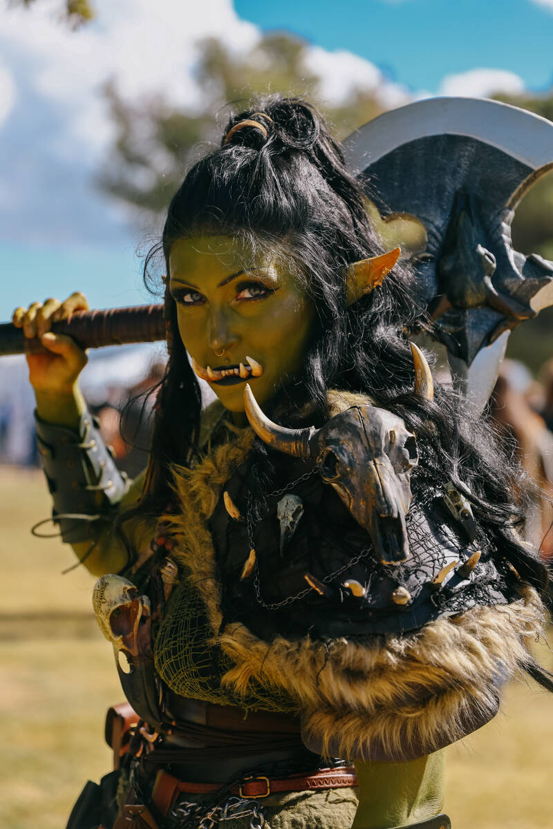 Haley Grantham, dressed as her orc character Zarkah, poses for a portrait during the 31st annua ...