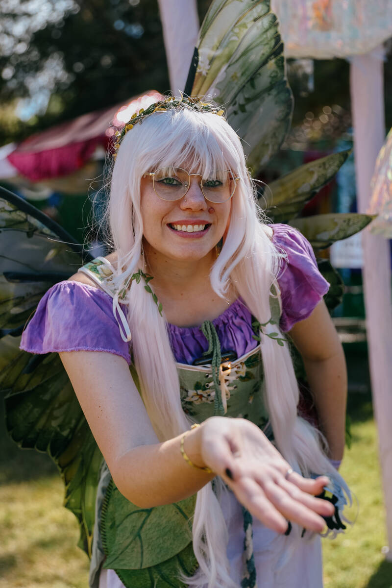 Saige Woodyard, dressed as her fairy character Lily Sweetleaf, poses for a portrait during the ...