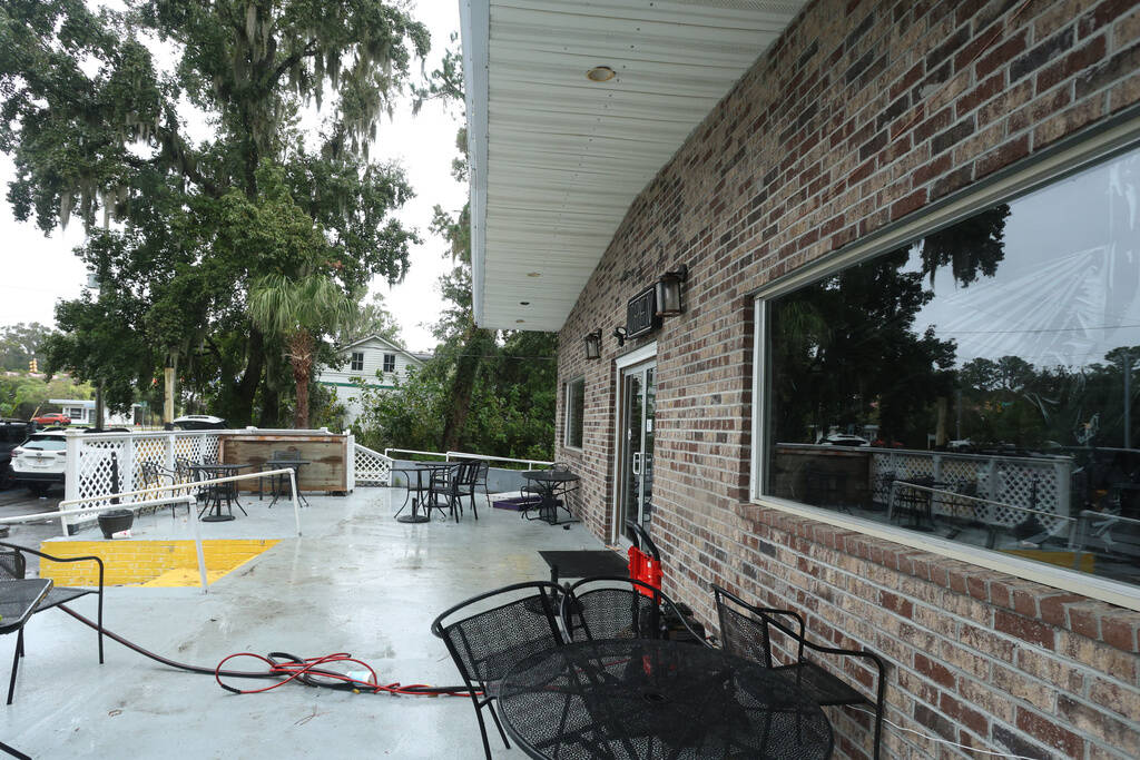 The outside patio area of Willie's Bar and Grill in St Helena Island, S.C. after a shootin ...