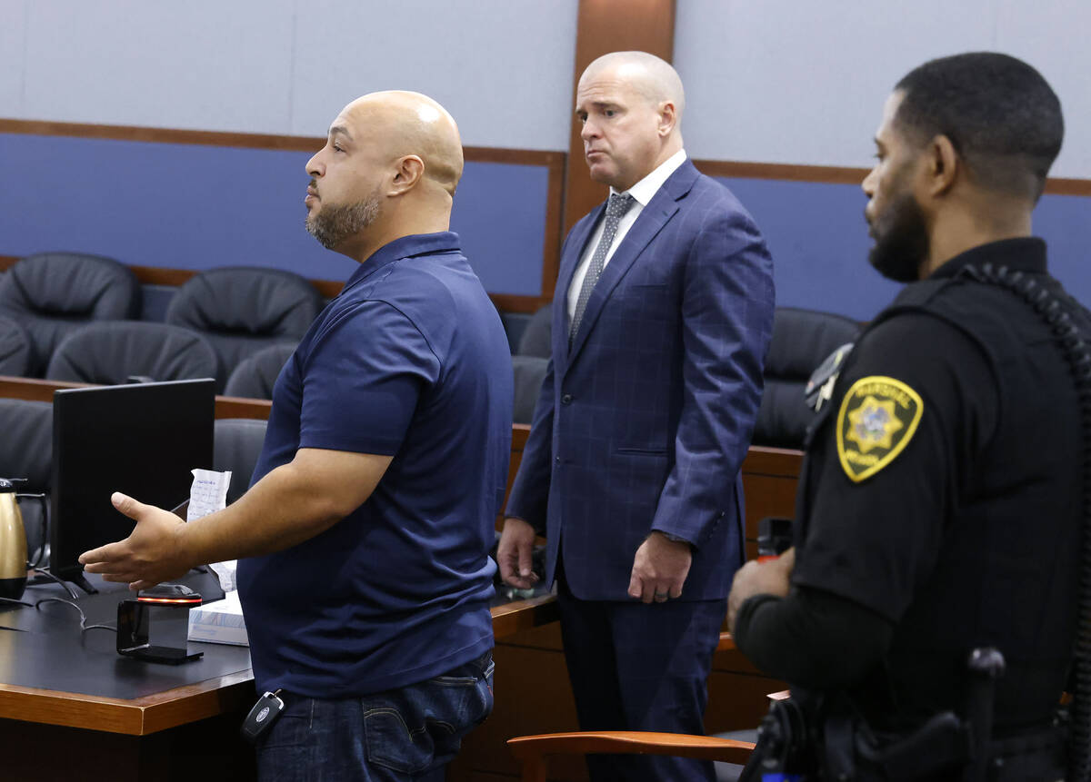 Mark Rodriguez, the father of a 2-year-old Nicolas Rodriguez-Tiendaat, delivers his victim impa ...
