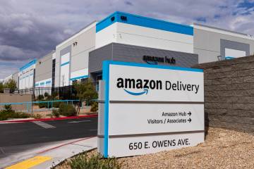 An Amazon warehouse is seen at 650 E. Owens Ave., on Tuesday, Sept. 13, 2022, in North Las Vega ...