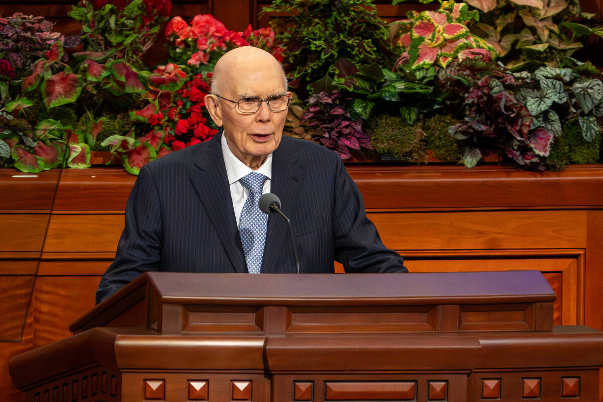 President Dallin H. Oaks, president of the Quorum of the Twelve Apostles, opens the 195th semia ...
