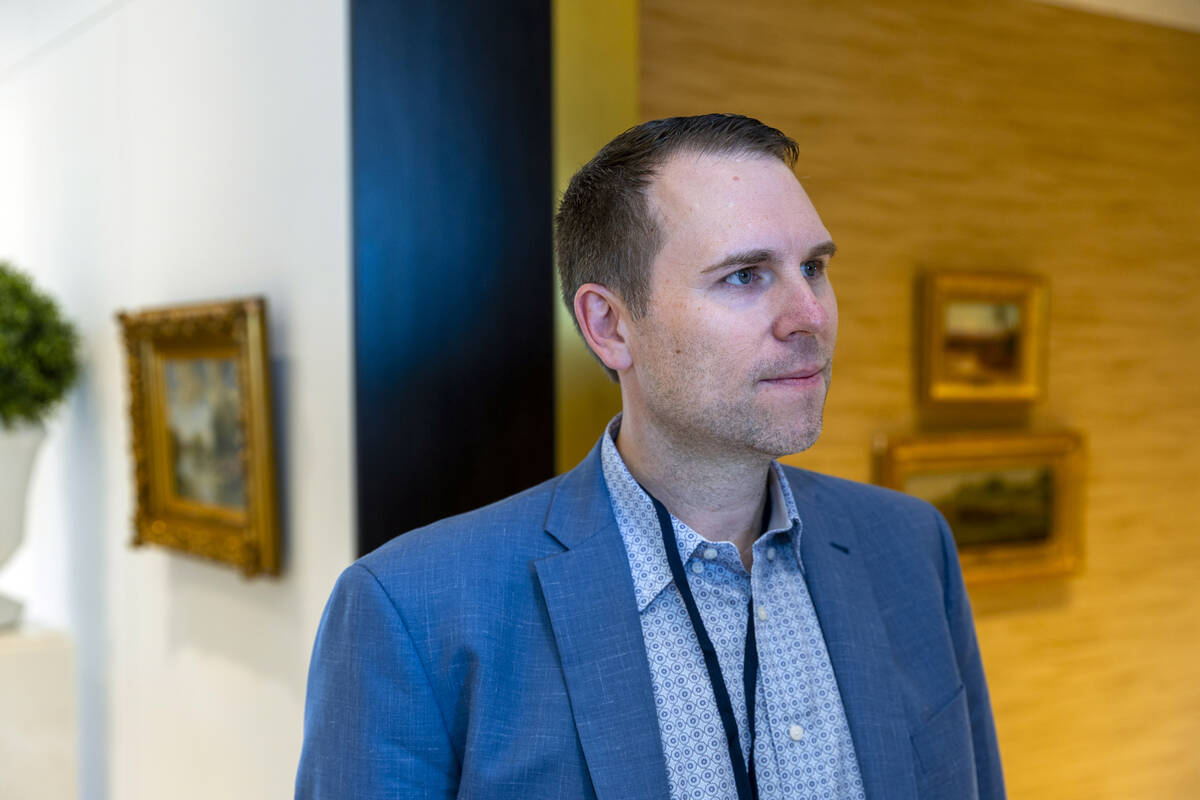 Piotr Tomasik, co-founder and President of TensorWave, listens in during the Vegas Tech Summit ...