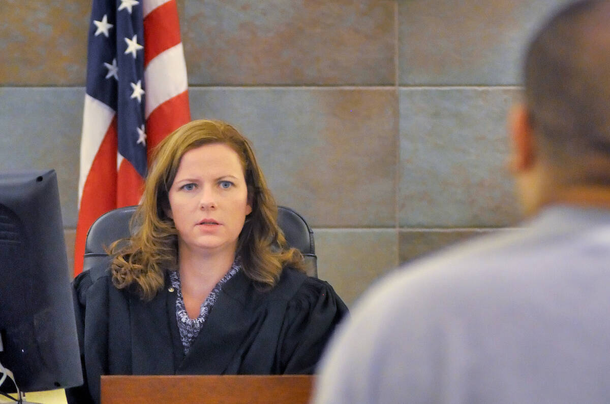 In this Review-Journal file photo, Judge Susan Roger conducts hearings for Las Vegas Municipal ...