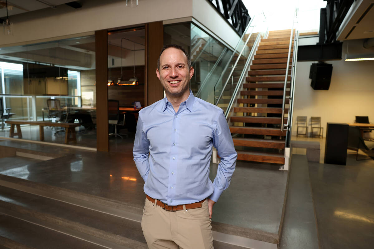 Andrew Paradise, CEO and founder of gaming platform Skillz, poses for a photo at his Las Vegas ...