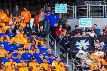 Union members listen in as speakers educate them during a Nevada Jobs Now! town hall in favor o ...