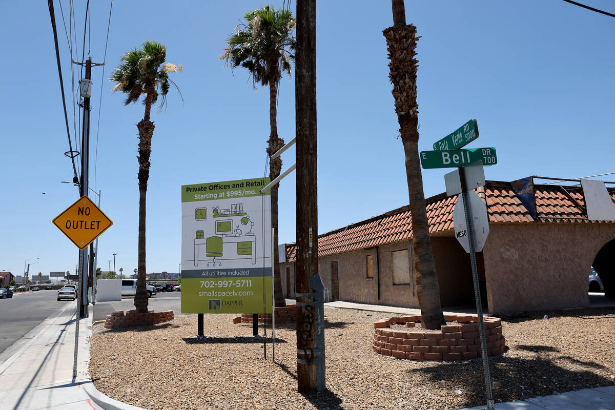 A boarded up building is seen on the corner of Palo Verde and Bell roads near Harry Reid Intern ...