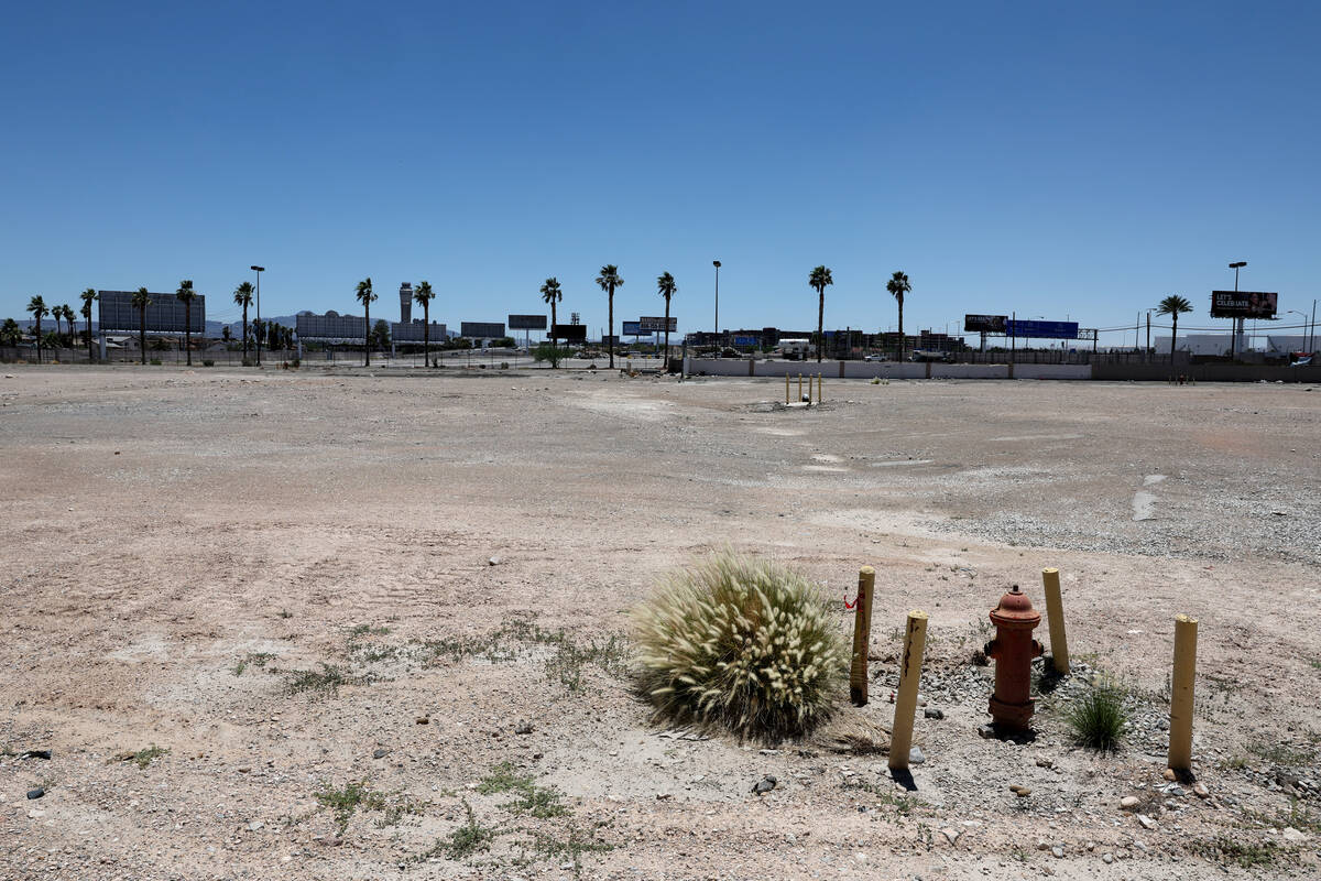 Land at 5200 Paradise Road near Harry Reid International Airport is seen in Las Vegas Thursday, ...