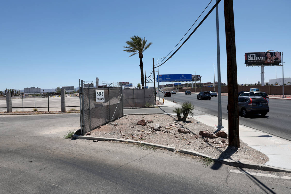 Land at 5200 Paradise Road near Harry Reid International Airport is seen in Las Vegas Thursday, ...