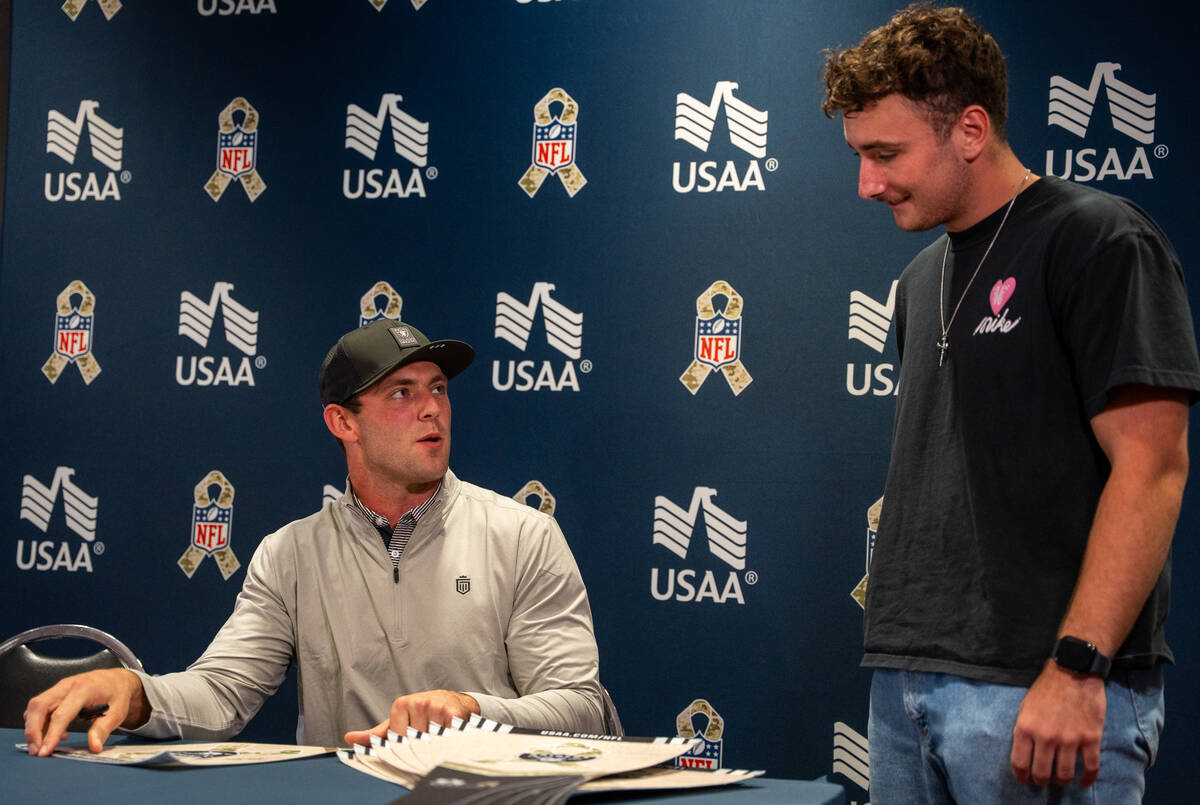 Raiders tight end Brock Bowers, who partnered with USAA to test an impaired driving simulator a ...