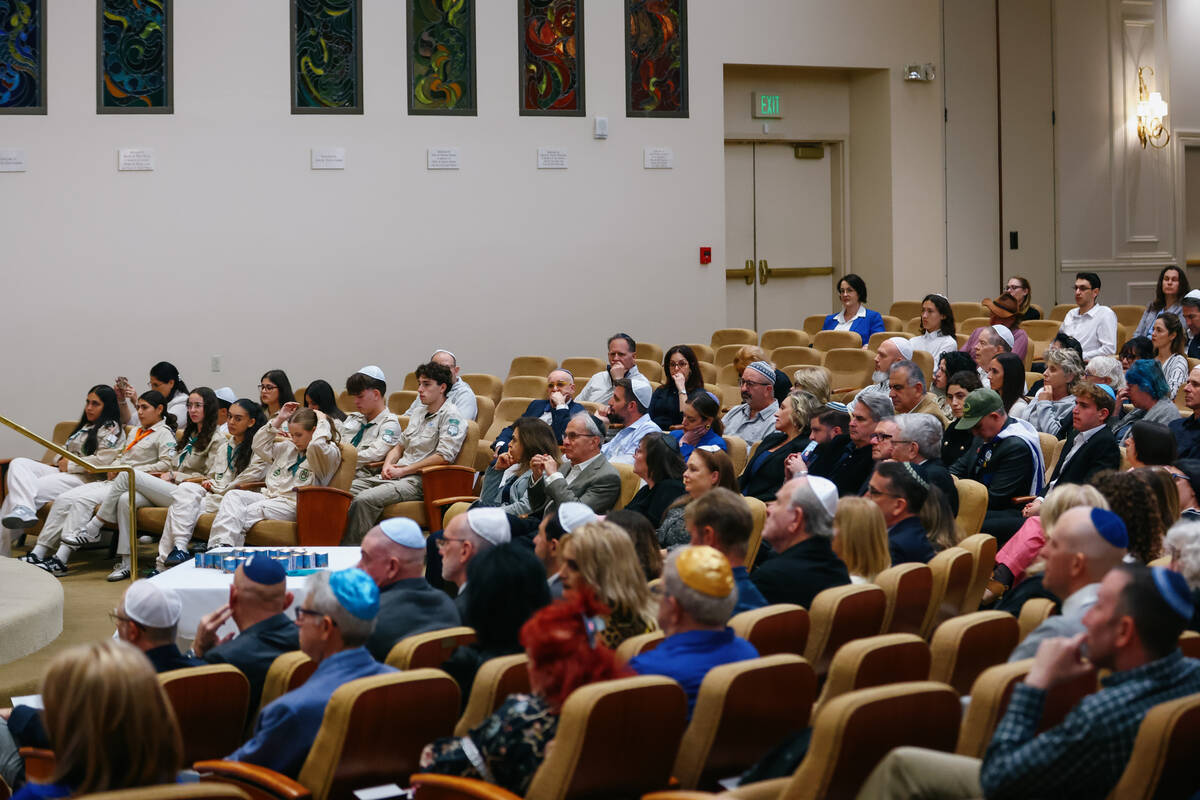 The local Jewish community gathers to remember the October 7 attacks on Israel on Thursday, Oct ...