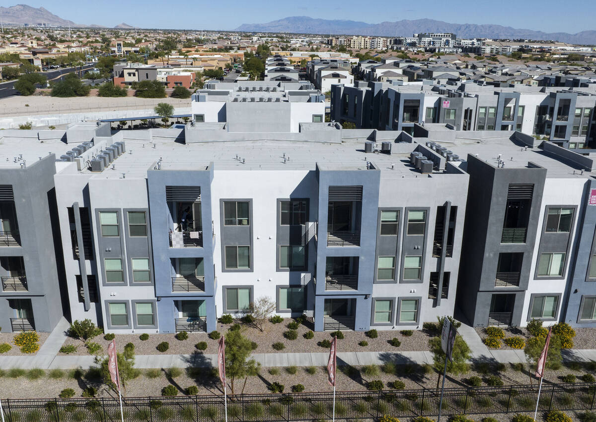 An Elysian apartment complex that was recently sold is seen at 9280 W. Post Road, on Thursday, ...