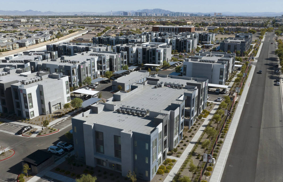 An Elysian apartment complex that was recently sold is seen at 9280 W. Post Road, on Thursday, ...