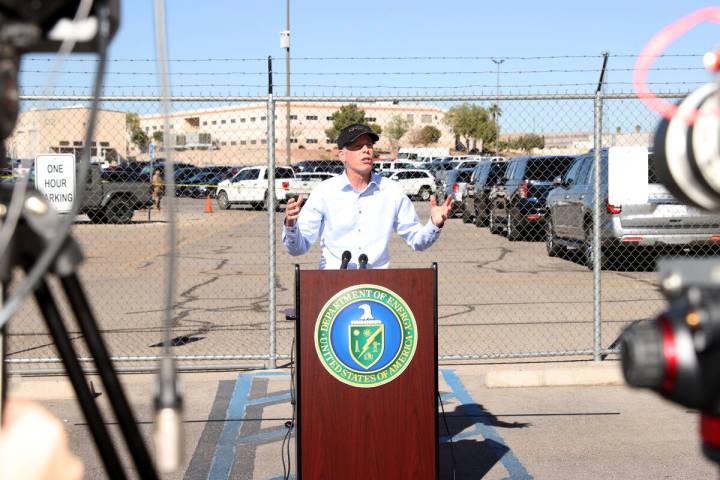 U.S. Secretary of Energy Chris Wright speaks about the government shutdown and its effect on th ...