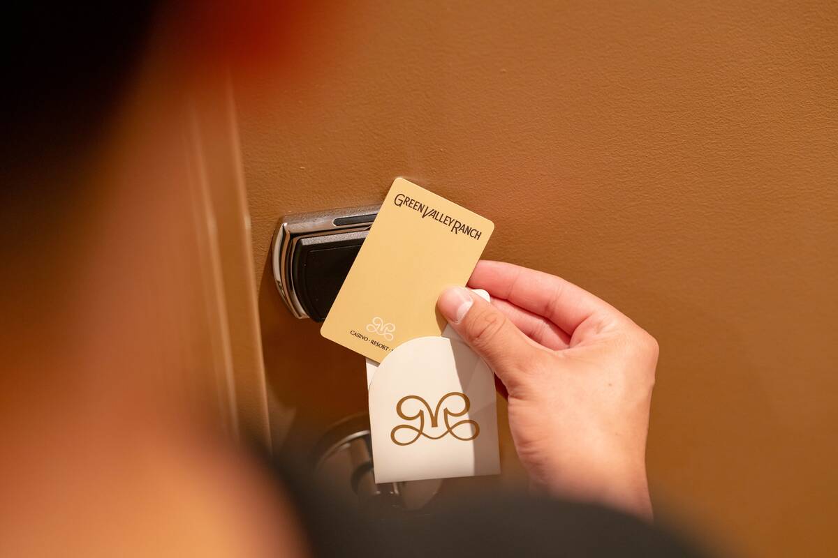 Green Valley Ranch's new logo will appear on the key cards that open the rooms and suites in th ...