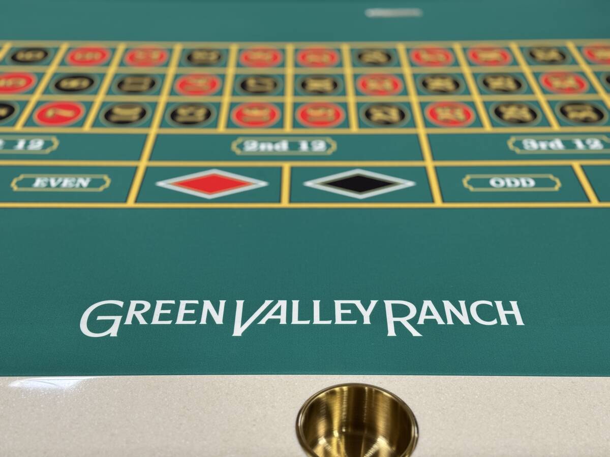 Green Valley Ranch's new logo will appear on the casino gaming tables in the resort. (Courtesy ...