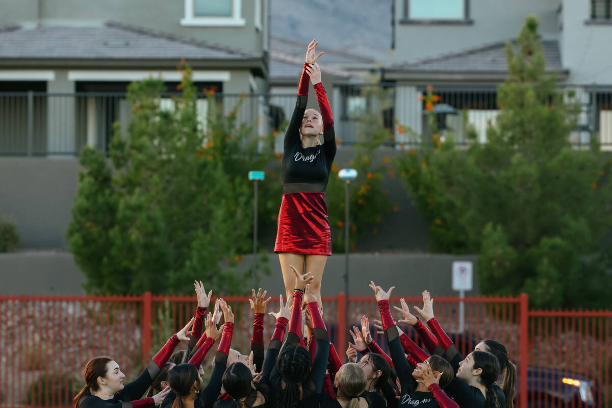 The Doral Academy dance team performs at halftime of a girls’ soccer game on Tuesday, Oc ...