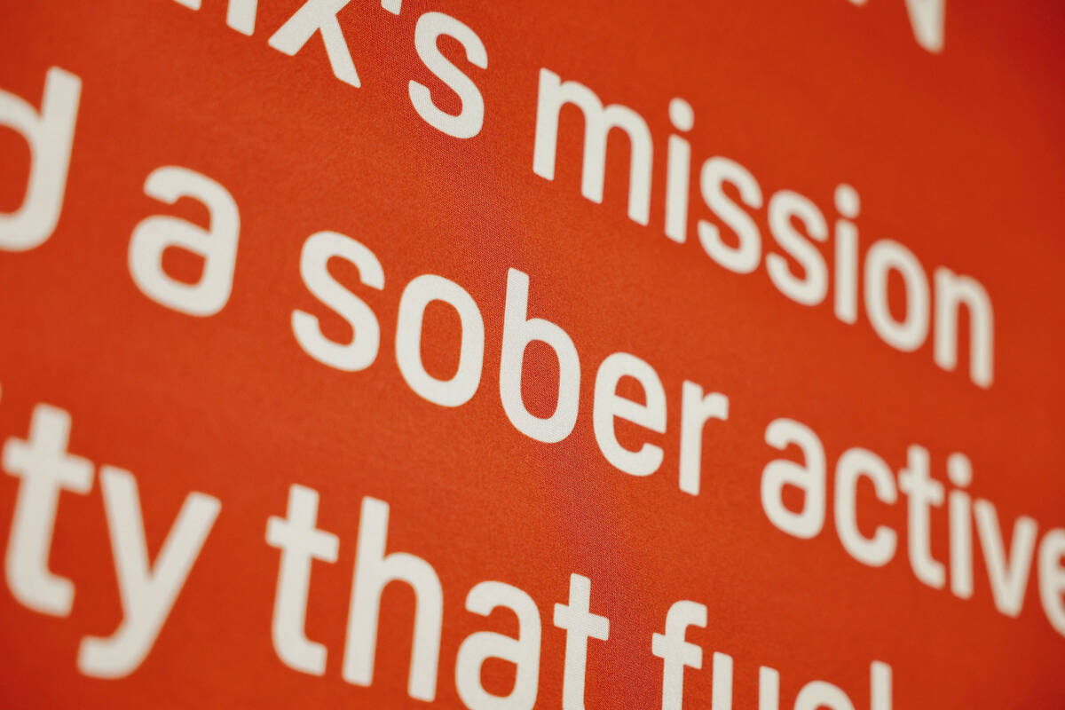 Signage is seen on the walls at The Phoenix, a national sober active community that embraces co ...