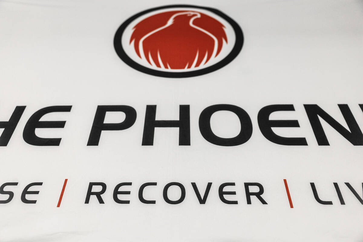 Signage is seen on the walls at The Phoenix, a national sober active community that embraces co ...
